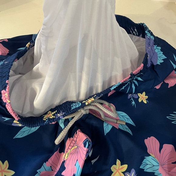 New Surf Cuz Men's Navy Hawaiian Pattern Quick Dry Pockets sm NWT, swim trunks - Picture 4 of 12